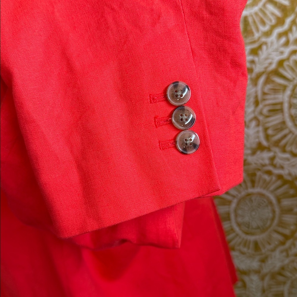 J. Crew Holland Linen-Blend One-Button Blazer in Flame Orange $178 Sz 22 - Picture 10 of 16